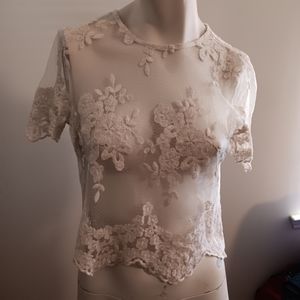 Beige lace top